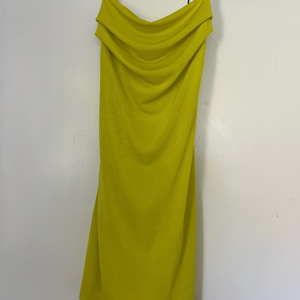 yellow bodycon mini dress